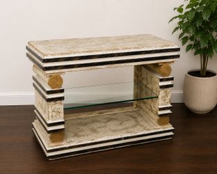 Table with glass shelf / TV stand