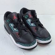 Air Jordan 3 Retro Black and Hyper Jade | Kids 7y (Original Box Included)