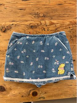 Winnie the Pooh 6x vintage denim skort
