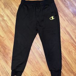 Champion Sweatpants Mens Large Black Fleece Tapered Jogger Sweats Workout Athlet