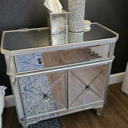 Large Mirrored Nightstand/Side Table