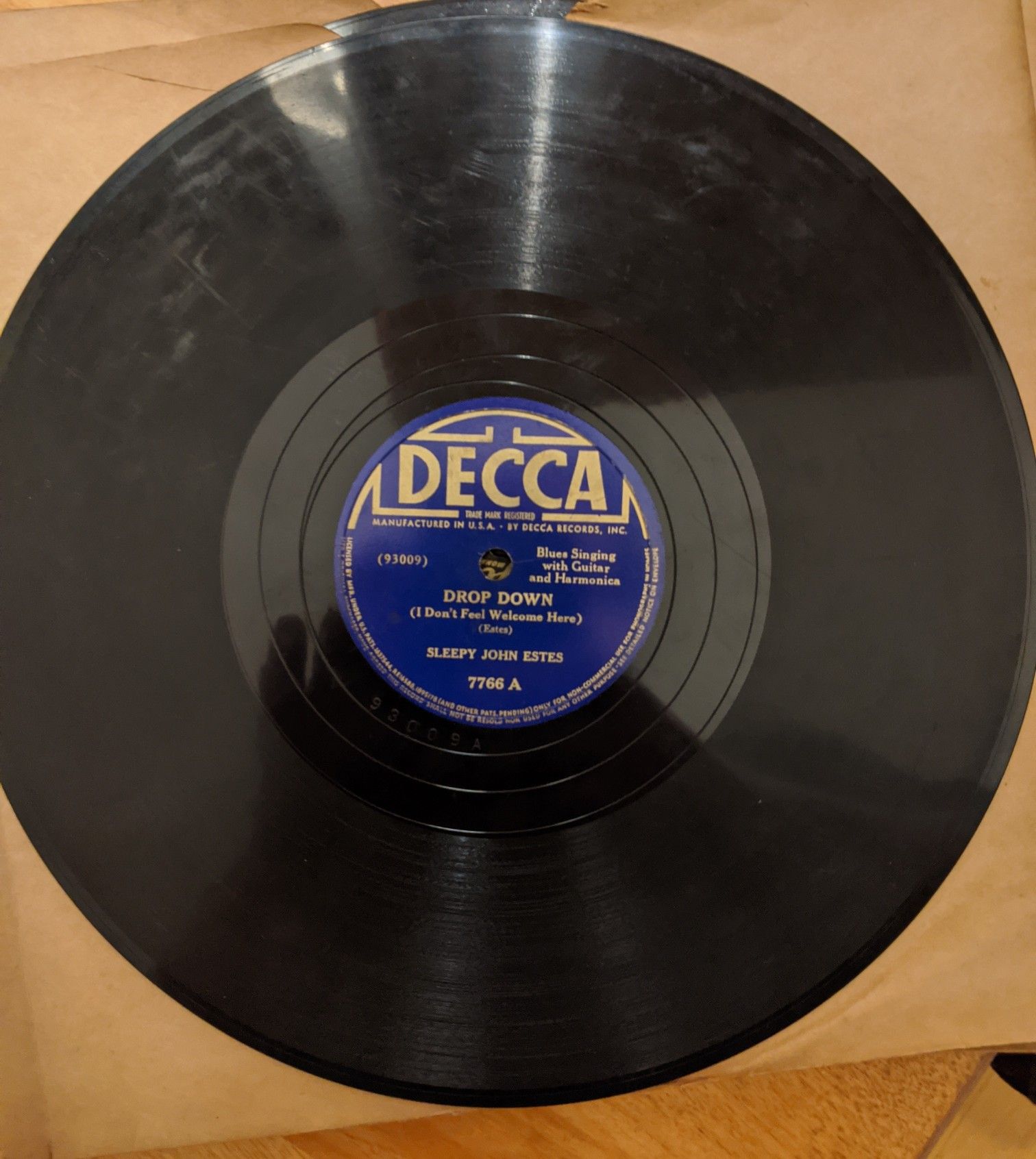 Sleepy John Estes Decca 7766 pre war blues 78 rpm