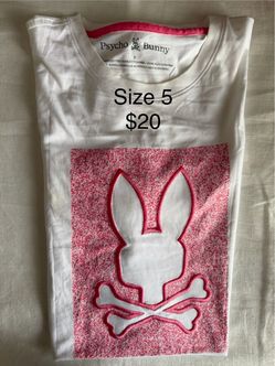 Psycho Bunny White T-Shirt Size 5