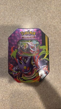 Pokémon TCG: Mega Moonlit Tin featuring Mega Gengar ex