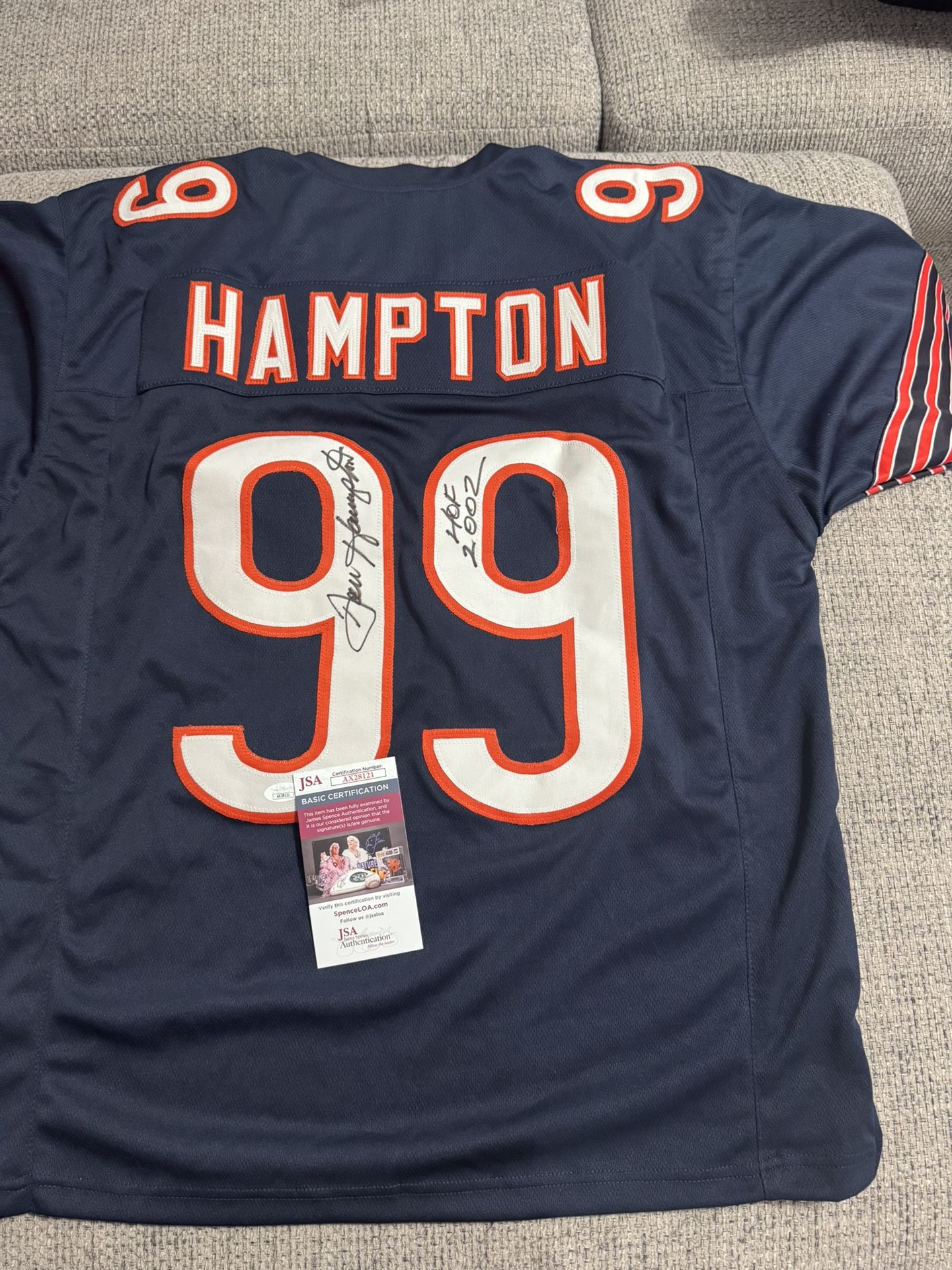 Dan Hampton Signed Autograph Custom Jersey - JSA Coa - Chicago Bears