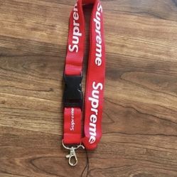 RED SUPREME KEYCHAIN LANYARD