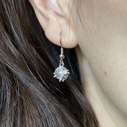 925 Silver CZ Ball Earrings 