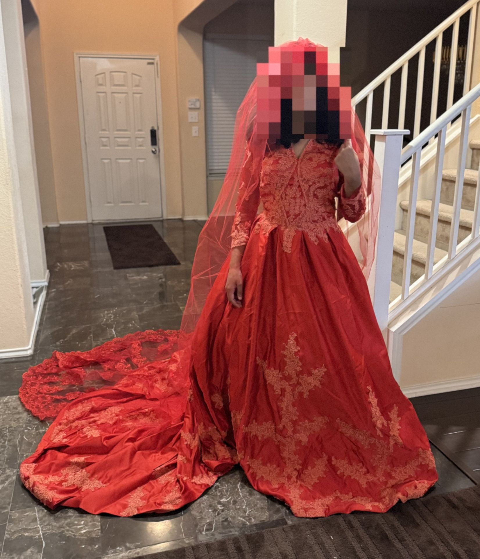 Red wedding dress