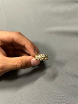 10k gold nugget ring with diamonds