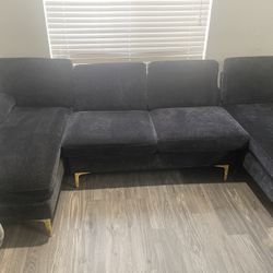 Small Black Sectional Couch For Sale