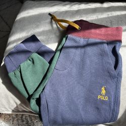 Toddler boys size 3 3T Ralph Lauren Polo colorblock jogger pants red blue green