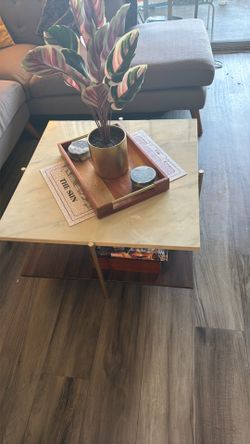 Marble and wood Coffee table great condition!