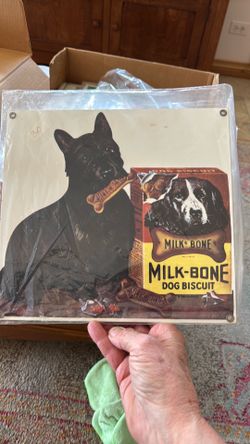 Milk-bone porcelain wall sign