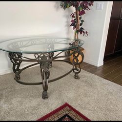 Glass Top Chrome Coffee Table