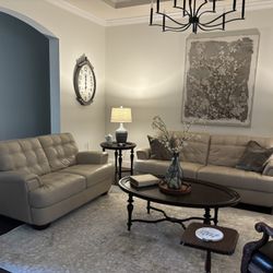 Genuine Leather Sofa And Love Seat