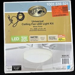 Hampton Bay Universal Ceiling Fan LED Light Kit 11  White Finish 1001516521