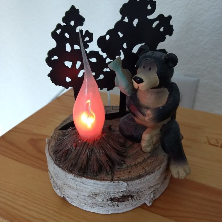 Night Light, Bear At Camp Fire, Fishing