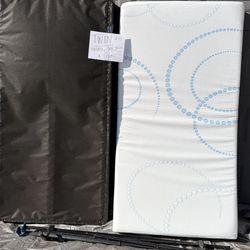 Twin Foam Mattress, Box and Rails