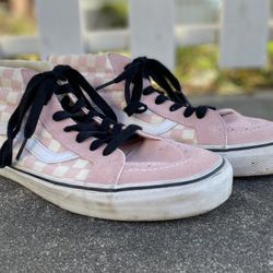 Vans Sk8-Hi Sneakers Chalk Pink Checkerboard, Men’s Size 11.5