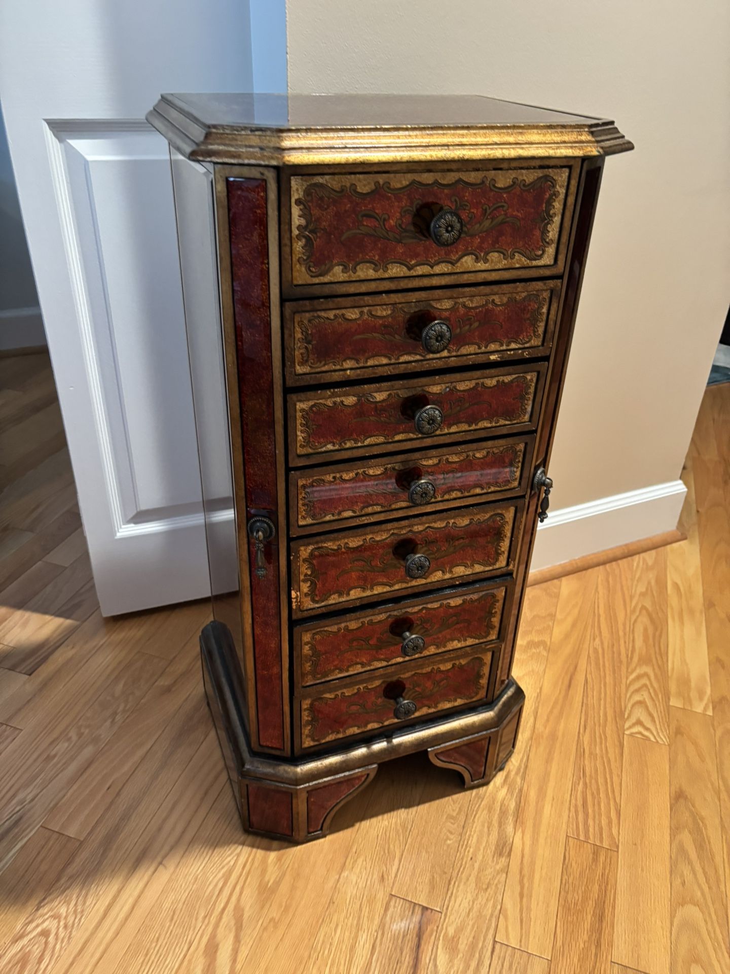 Red Murano Glass Jewelry Armoire - Reduced To $150