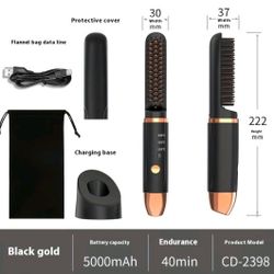 Cordless Hair Straightener
2
Brush, Portable Mini Electric
Straightening Comb lonic Hot Hair
Brush, Smooth Adjustable straightener
Daily Fluffy Comfor