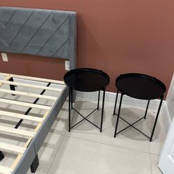 Modern gray bed frame 
