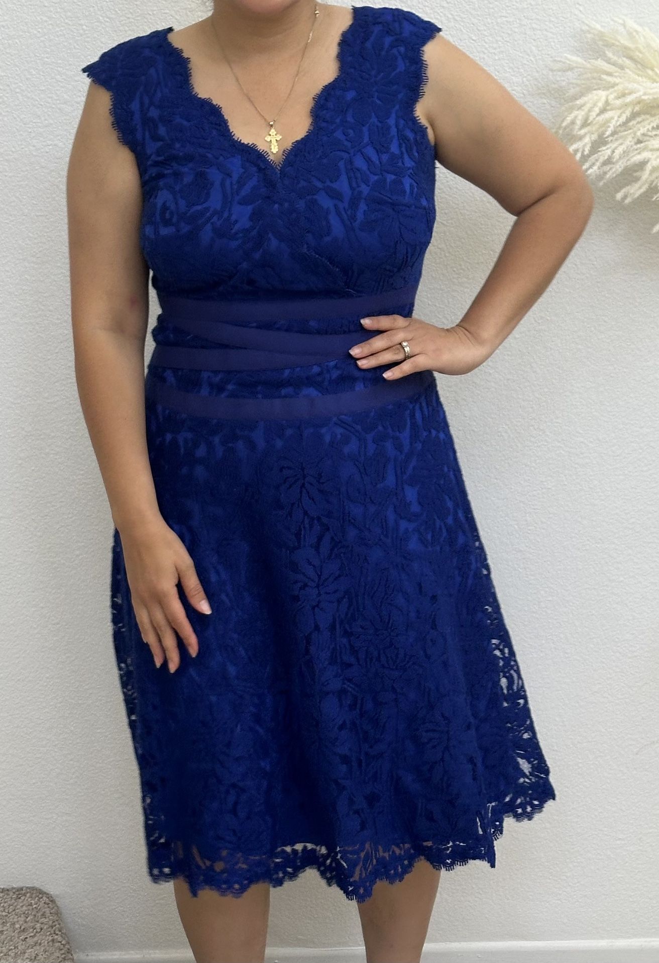 Lace Dress Royal Blue