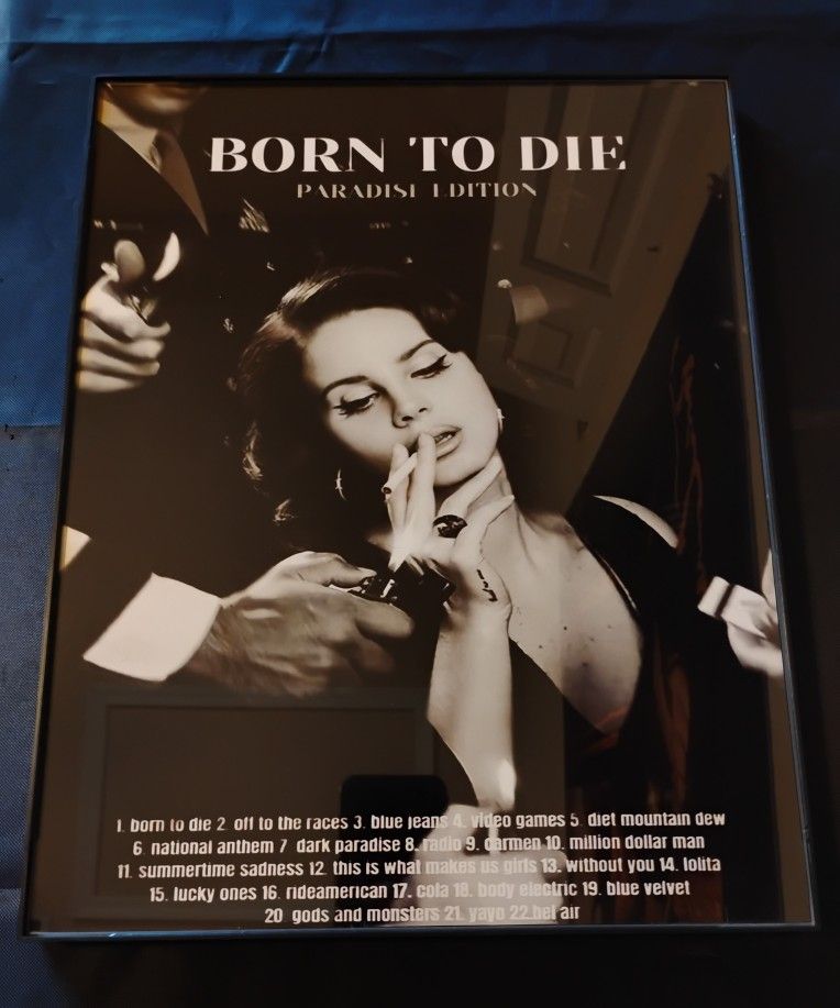 Lana Del Rey Frame 11 inch x 14 inch GLASS NEW