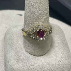 14k Fashion Birthstone Ladies Ring 