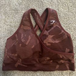 Gym Shark Chocolate Cherry Camp Sports bra