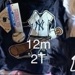 NY Yankees kids clothes tshirts and onesies. Size 12m thru 4T