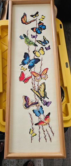 Vintage Butterfly Cross-stitch art