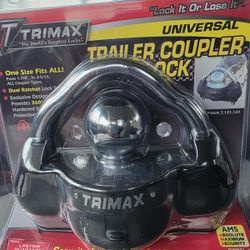 Trimax UMAX100 Premium Universal Solid Hardened Steel Dual Purpose Coupler Lock
