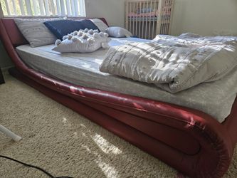 Queen Bed Frame Upholstery Faux Leather