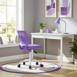 Homy Casa FAVORS Purple Adjustable Ergonomic Office Chair with Rolling Casters for Home Office & Study Open Box