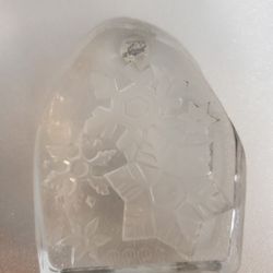 Cristal d’ Argues Lead Crystal Snowflake Paperweight Made In France Crystal VTG