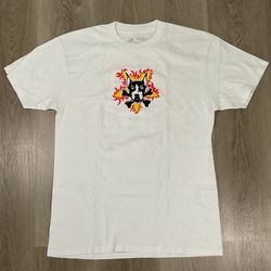 Dog Years Flame Short Sleeve T Shirt Mens L White Doberman Bones Skate Zumiez