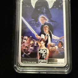 1 Troy Oz Silver Bar Star Wars Collectible
