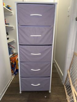 5 drawer storage/dresser with fabric drawers