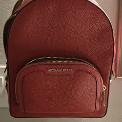 Medium Authentic Red Michael Kors Backpack 