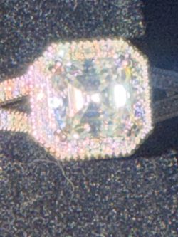 Moissanite 3.14 carat sterling ring