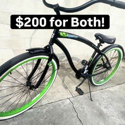 🚲Matching Beach Cruiser Set.  – Men’s Green + Women’s White – $200 for Both