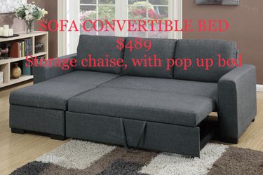 Sectional with convertible bed - brand new