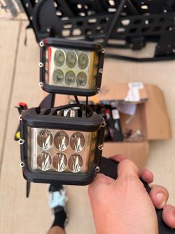 Offroad Dual Pod Light Mounts with lights.