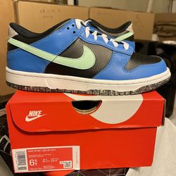 nike dunk low crater blue black gs size 5.5/6/6.5/7y