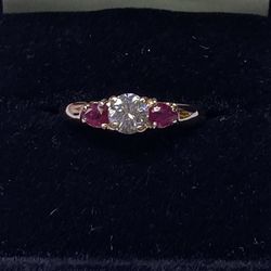 14k Diamond Ruby Ring 