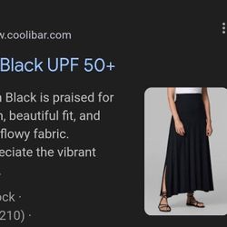 Coolibar Fabyan Maxi Skirt UPF 50+ - Black - Womens XXL