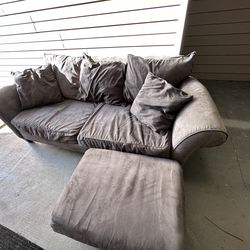 Leather love chair and 2 seater couch