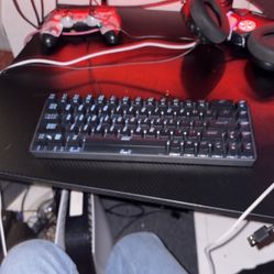 FFJ Portable 60% Mechanical Gaming Keyboard, Anti-ghostin, White LED Backlight, Compact 68 Keys Mini Wired Keyboard with Linear Red Switch for Windows