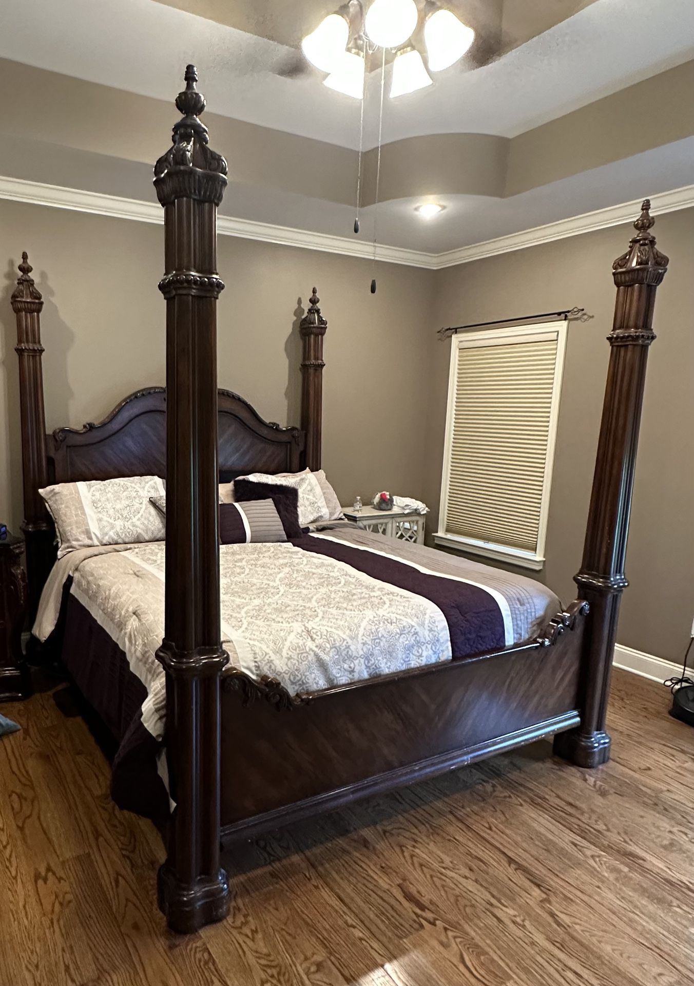 California King bed frame and matching side table
